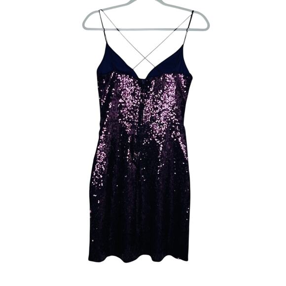 B. Darlin Sequin Mesh Party Dress 9/10 Strappy X-Back Goth Glam HOCO Holiday - Picture 6 of 12